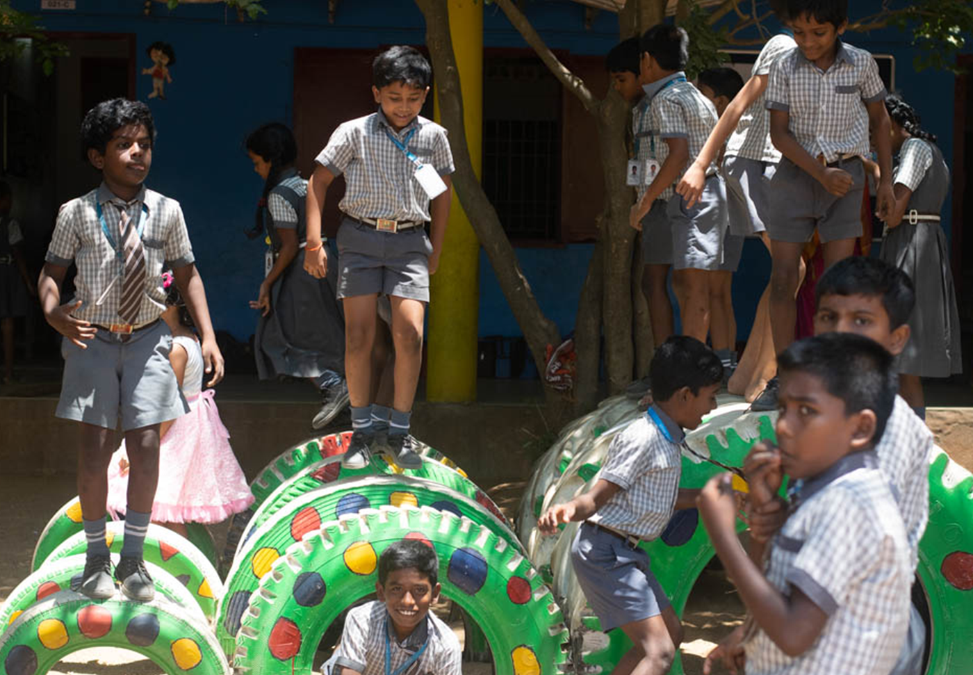 Students playing together