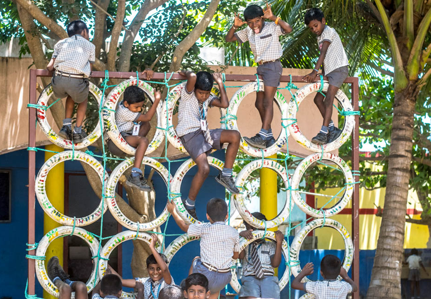 Students playing together