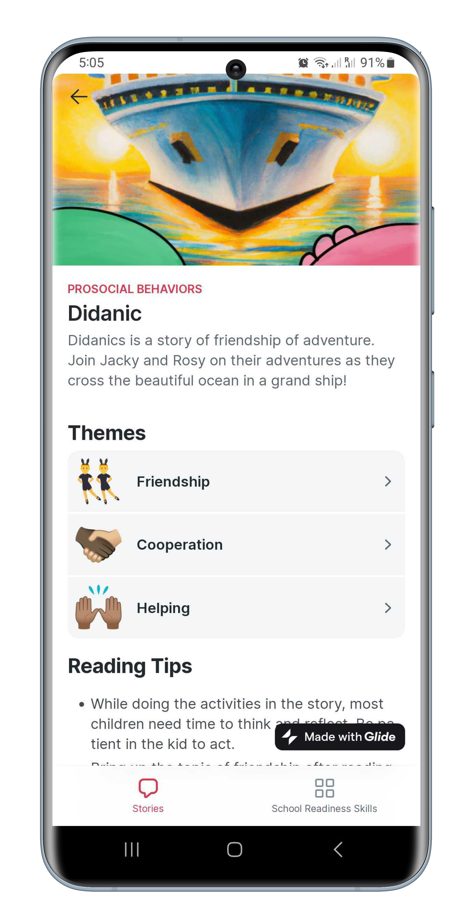Companion web app for parents
